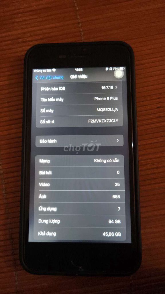 iPhone 8 Plus 64GB Đen LL/A. Mua bán Điện thoại tại Huyện Đông Anh Hà Nội được đăng bởi Duy nguyễn hình 1