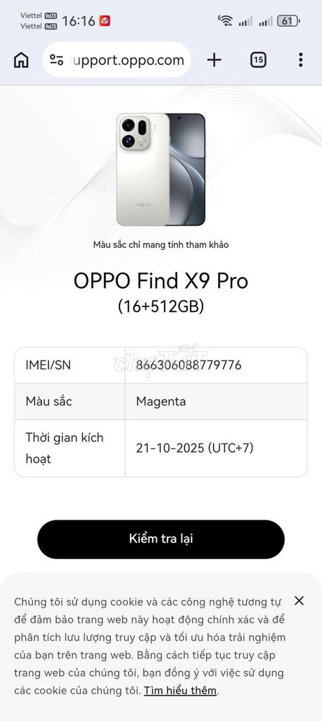 Oppo Find X9 Pro 16GB/512GB Tím. Mua bán Điện thoại tại Huyện Đông Anh Hà Nội được đăng bởi Huy Ân hình 1