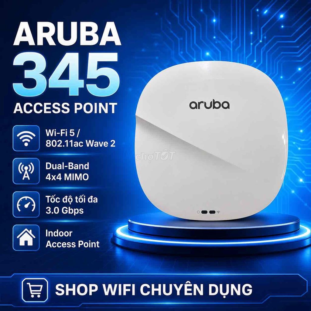 Aruba 345 Access Point Wi-Fi 5. Mua bán Phụ kiện (Màn hình, Chuột...) tại Huyện Thái Thụy Thái Bình được đăng bởi  shopduytuyen hình 1