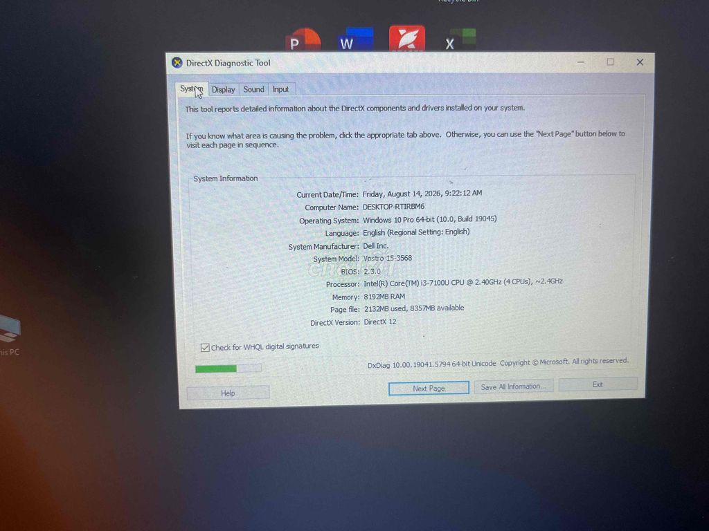 Dell Vostro 15-3568 i3-7100U 8GB Đen. Mua bán Laptop tại Quận Nam Từ Liêm Hà Nội được đăng bởi Van Van Quang hình 1