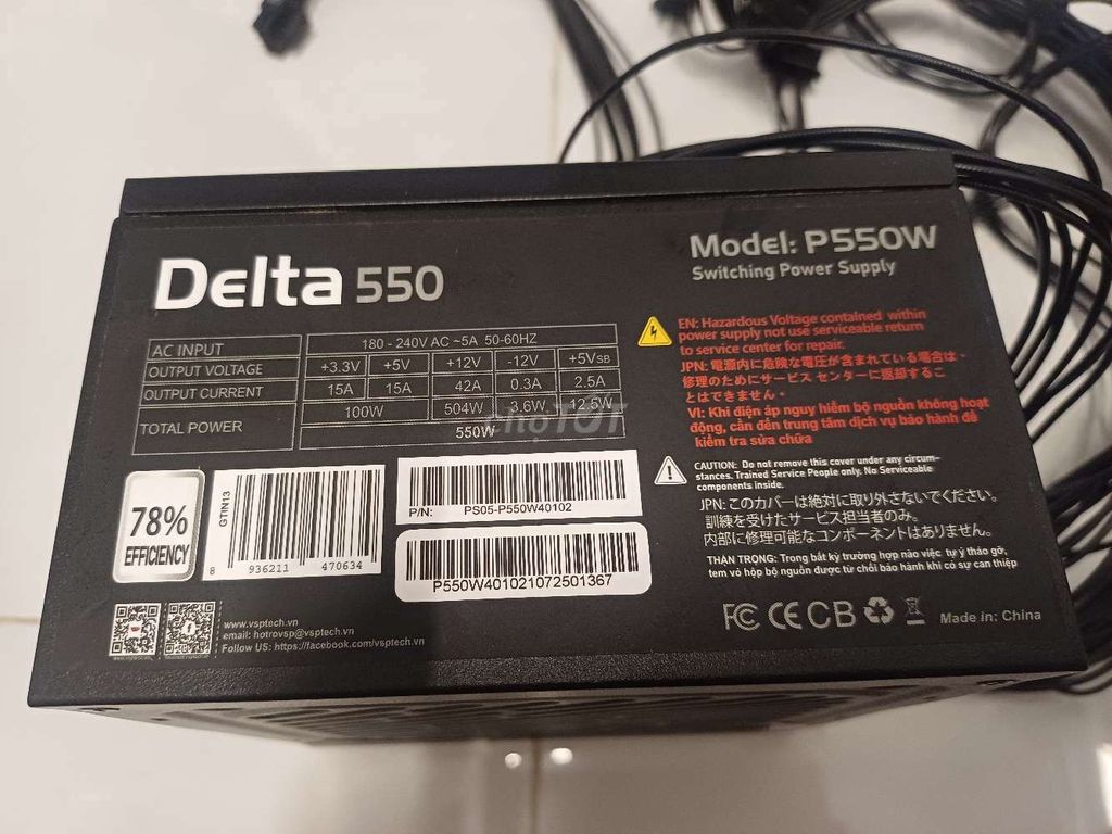 Nguồn VSP 550w Delta Fullbox. Mua bán Linh kiện (RAM, Card...) tại Huyện Chợ Mới An Giang được đăng bởi Trương Quốc Khải Trương Quốc Khải hình 1