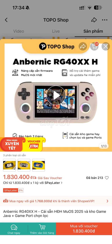 Máy chơi game Anbernic RG40XX H Trắng. Mua bán Thiết bị chơi game tại Thành phố Thái Bình Thái Bình được đăng bởi si da hình 1