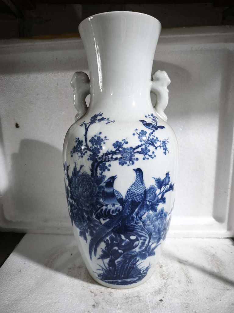 Bình gốm sứ vẽ tay chim hoa 42cm. Mua bán Đồ sưu tầm, đồ cổ tại Quận 10 Tp Hồ Chí Minh được đăng bởi Mỹ Phương Lê hình 1