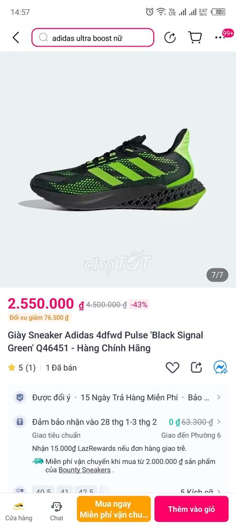 Giày adidas mang vài lần