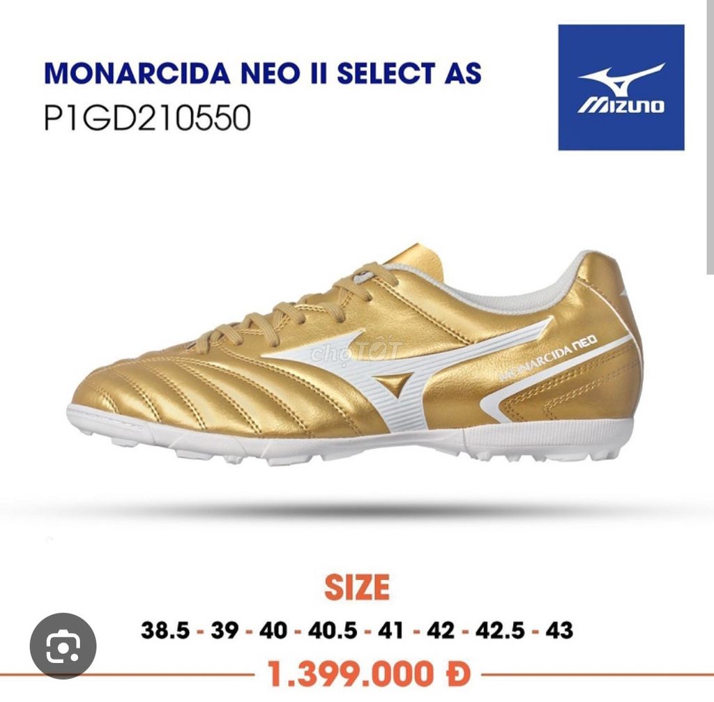 Giày mizuno neo 2 select as cũ size 39