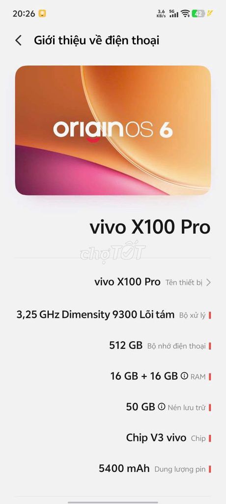 Vivo X100 Pro 16GB/512GB Cam. Mua bán Điện thoại tại Quận 7 Tp Hồ Chí Minh được đăng bởi Phong Dương hình 1