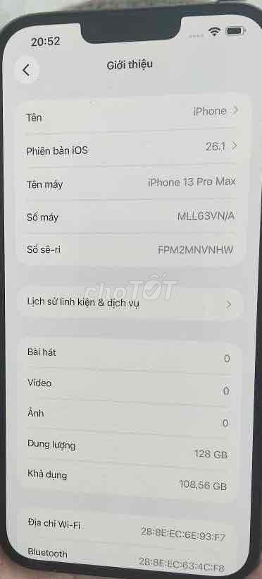 Apple iPhone 13 Pro Max 128GB Xám. Mua bán Điện thoại tại Thành phố Mỹ Tho Tiền Giang được đăng bởi Bin Nguyễn hình 1