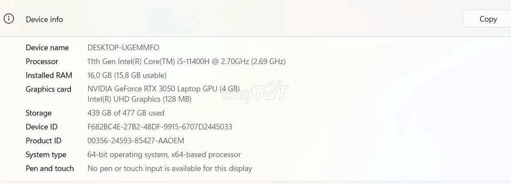 Acer Nitro 5 i5-11400H 16GB/477GB SSD RTX 3050 Đen. Mua bán Laptop tại Quận 1 Tp Hồ Chí Minh được đăng bởi Hội Đồ Điện Tử hình 1
