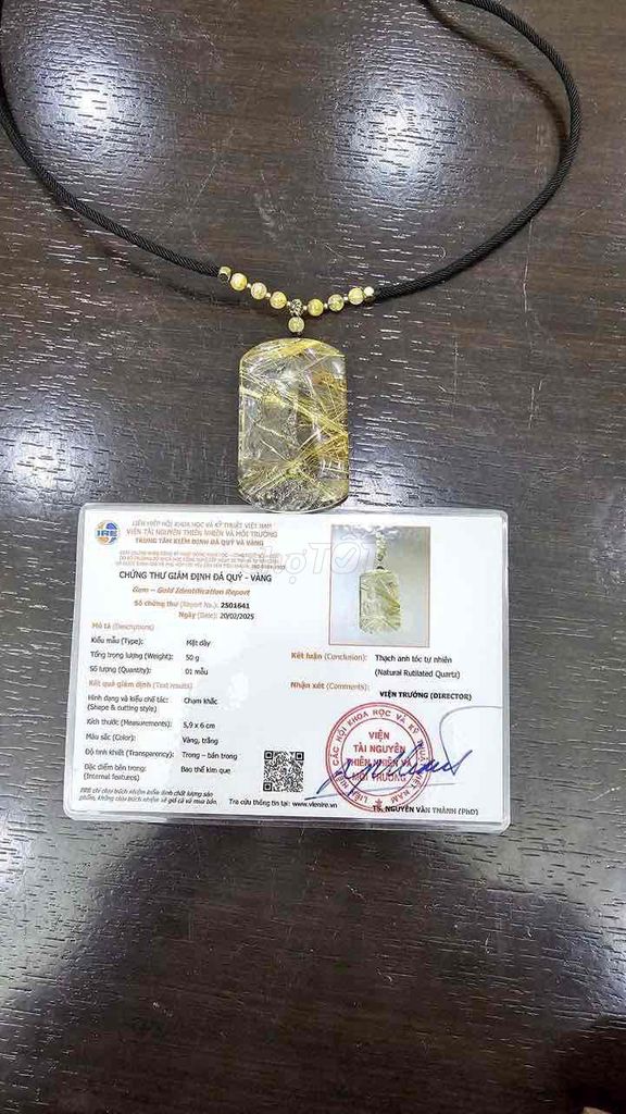 Dây chuyền Thạch anh tóc vàng titan. Mua bán Đồ sưu tầm, đồ cổ tại Quận Phú Nhuận Tp Hồ Chí Minh được đăng bởi Tiến Trần Đăng hình 1