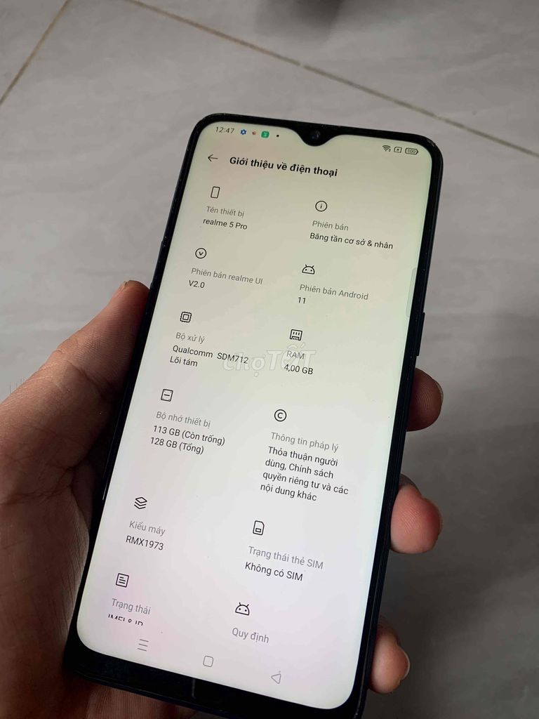 Realme 5 Pro nguyên zjn 4/128 snap712 Ko Bớt