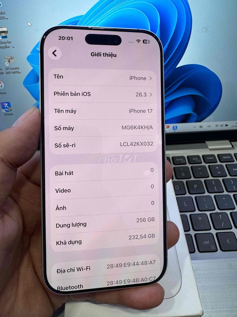 iPhone 17 256GB Trắng 999%. Mua bán Điện thoại tại Quận 6 Tp Hồ Chí Minh được đăng bởi QUỐC THIÊN BÁN GÓP 0 ĐỒNG  hình 1