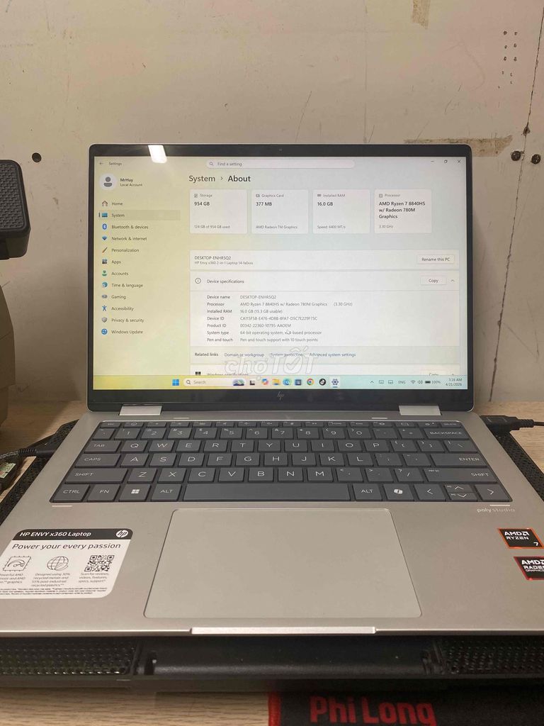 Laptop HP Envy x360 2in1 - 14inch Ryzen 7 16GB/1TB. Mua bán Laptop tại Quận Bắc Từ Liêm Hà Nội được đăng bởi Mr Joyce hình 1