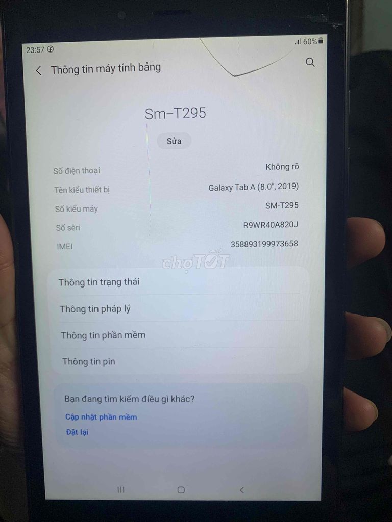 Samsung Galaxy Tab A (8.0, 2019) Đen Nứt kính. Mua bán Máy tính bảng tại Huyện Nhơn Trạch Đồng Nai được đăng bởi Thanh hình 1