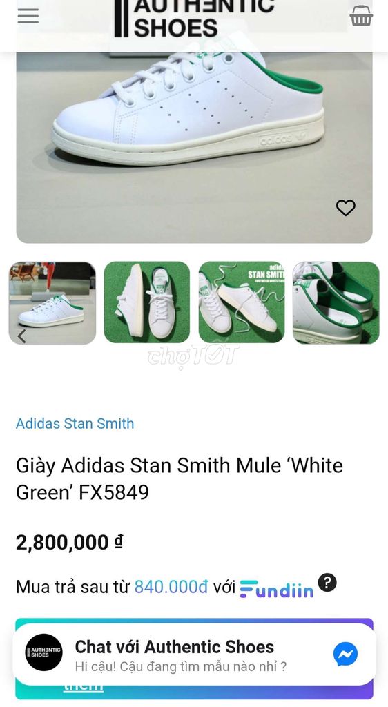 Snk Adidas Stan Smith Mule ‘White Green’
