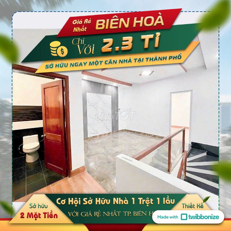 Cuối năm tậu nhà mới TP Biên Hòa chỉ cần 900 tr