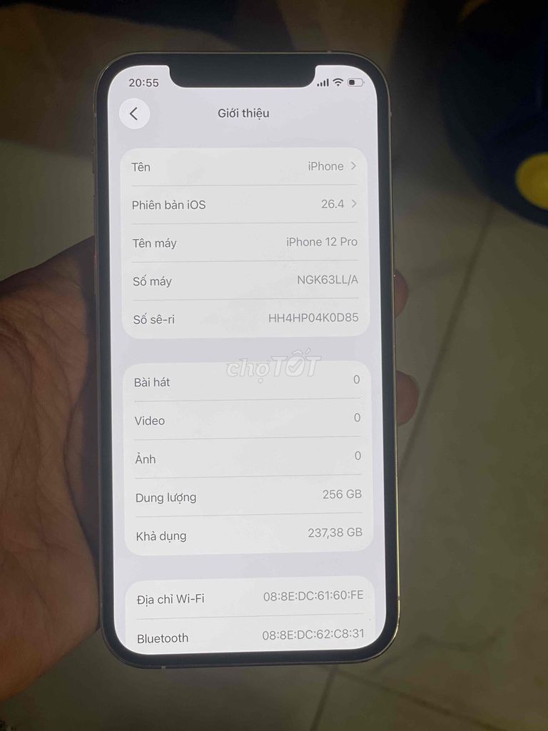 Apple iPhone 12pro 256G lock trắng full 100%. Mua bán Điện thoại tại Quận Bình Tân Tp Hồ Chí Minh được đăng bởi Tuấn hình 1