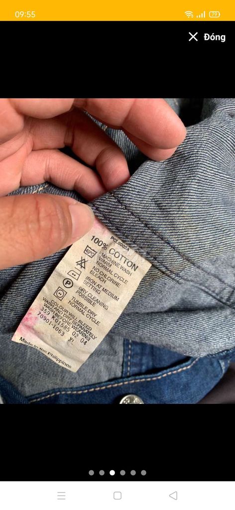 Áo khoác Jacket Levi’s 100%cotton likenew Size L