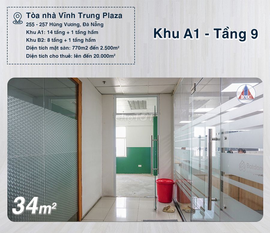 CHO THUÊ VĂN PHÒNG TỪ 25M2 ĐẾN 2200M2 TÒA NHÀ VĨNH TRUNG PLAZA