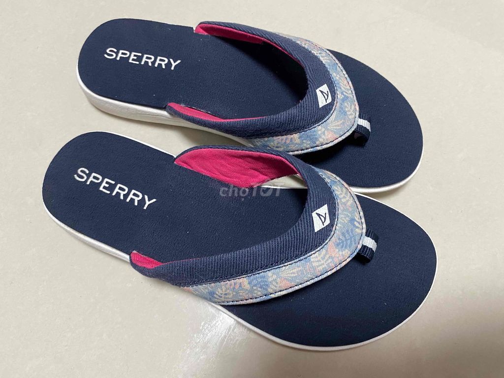 Dép xỏ ngón Sperry Nữ Vải Xanh Navy Hồng. Mua bán Giày dép tại Thành phố Biên Hòa Đồng Nai được đăng bởi Thục Quang hình 1