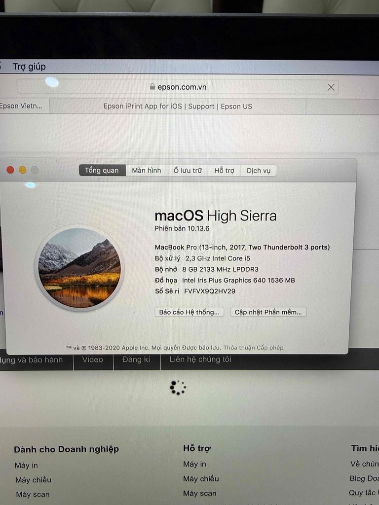 Apple MacBook Pro 2017 i5 13 inch 8GB/256GB Xám. Mua bán Laptop tại Quận 10 Tp Hồ Chí Minh được đăng bởi Viết Khôi hình 1