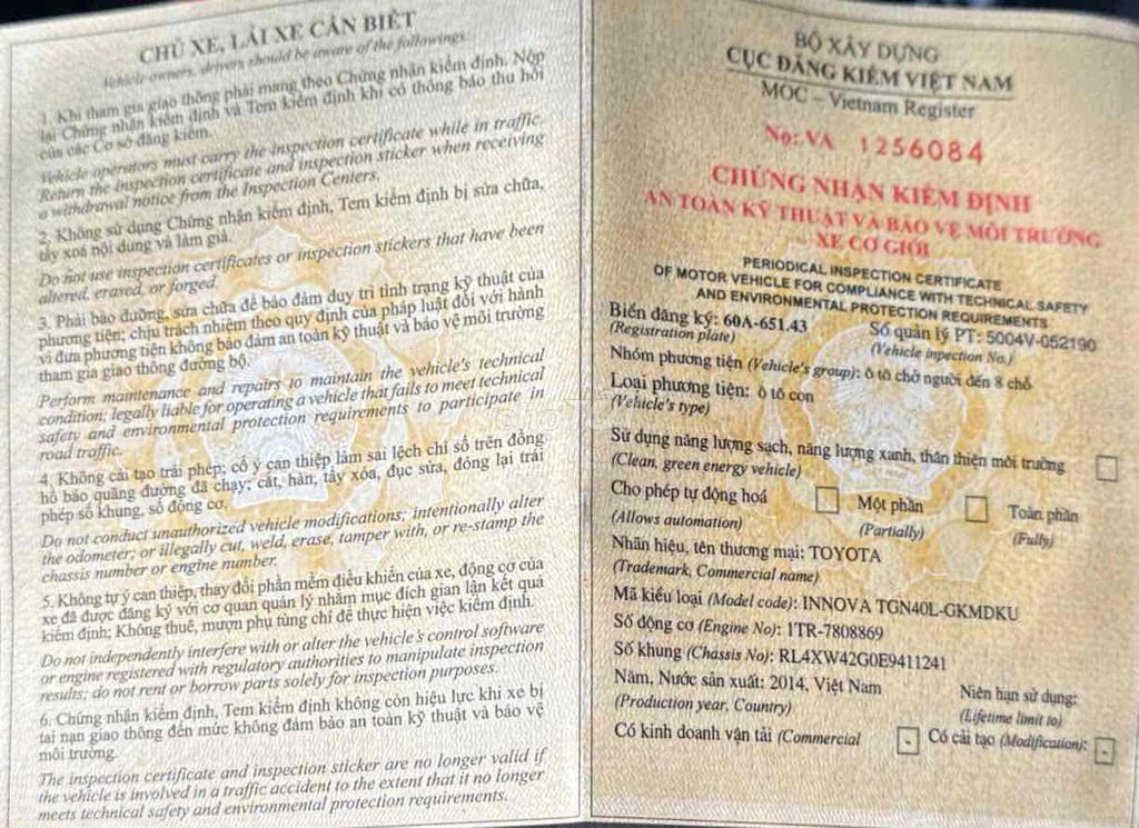 Toyota Innova 2014 2.0E - 143348 km. Mua bán Ô tô tại Huyện Long Thành Đồng Nai được đăng bởi Nguyen bao nguyen hình 6