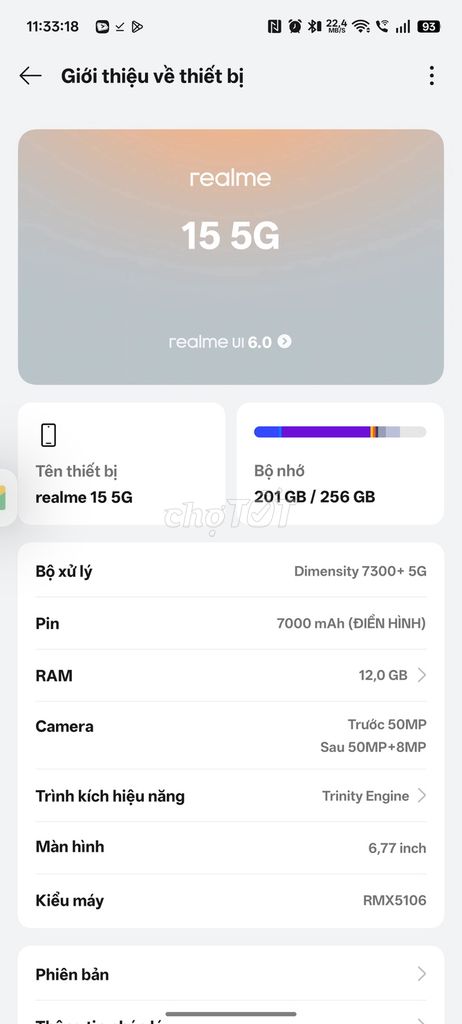 Realme 15 5G 256GB. Mua bán Điện thoại tại Quận Liên Chiểu Đà Nẵng được đăng bởi Lê phát hình 1