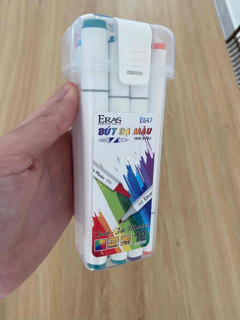 Bút dạ màu Eras 12 màu hai đầu. Mua bán Đồ dùng văn phòng tại Thành phố Thủ Đức Tp Hồ Chí Minh được đăng bởi Em Sella hình 1