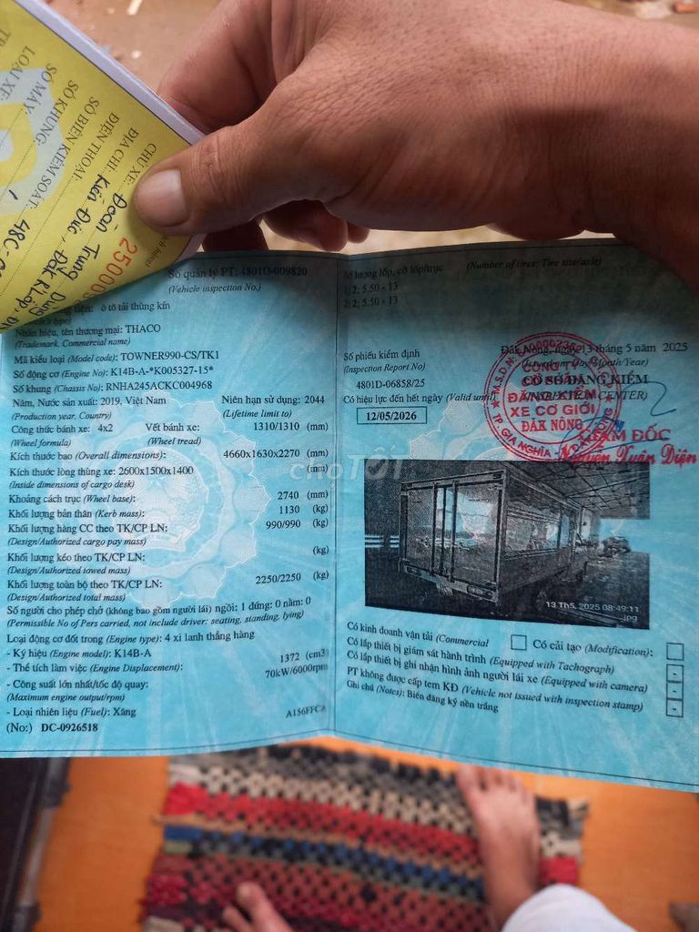 Thaco 990kg thùng kính,2m6.. Mua bán Xe tải, xe ben tại Thành phố Bà Rịa Bà Rịa - Vũng Tàu được đăng bởi thanh sang hình 6