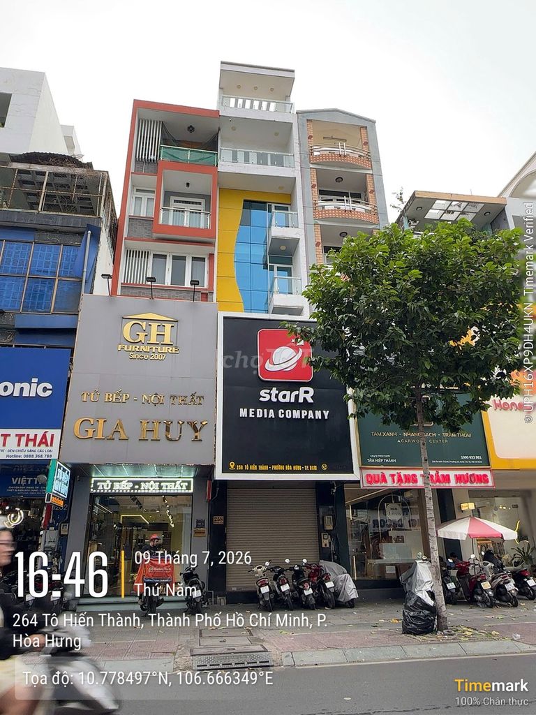 NGUYÊN CĂN 258 Tô Hiến Thành, Q10. Dt: 4x21m, Kc: trệt 5 lầu TM