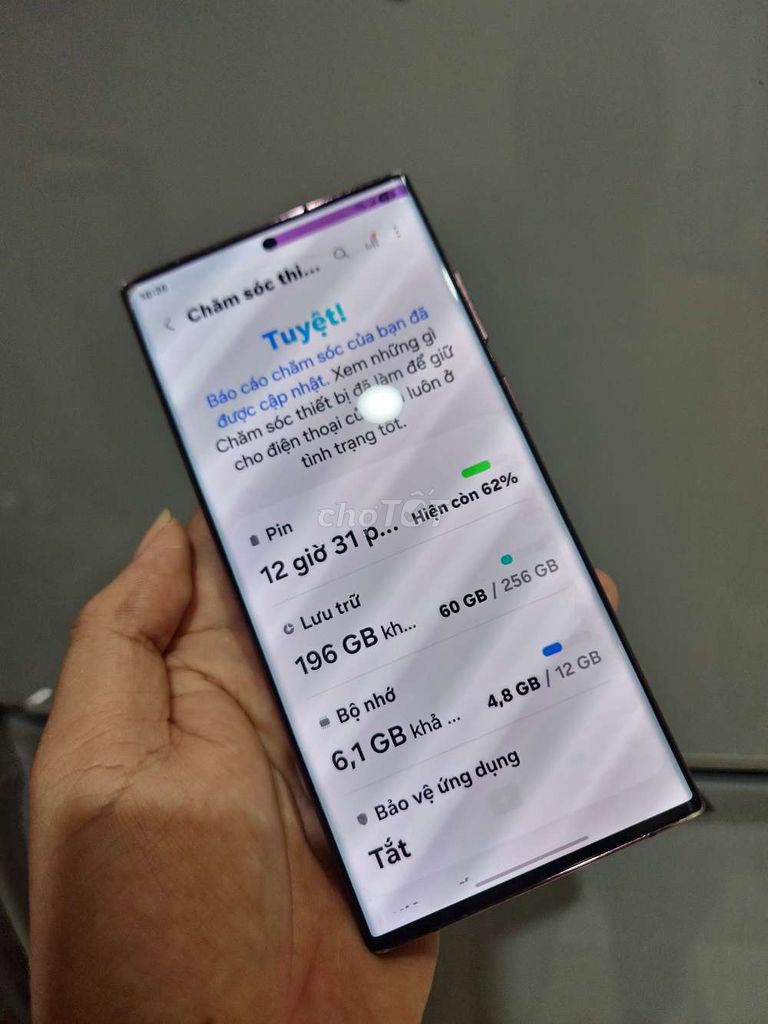 Samsung S22 Ultra 256GB Tím Đã sử dụng. Mua bán Điện thoại tại Thành phố Vũng Tàu Bà Rịa - Vũng Tàu được đăng bởi balem mobile hình 1
