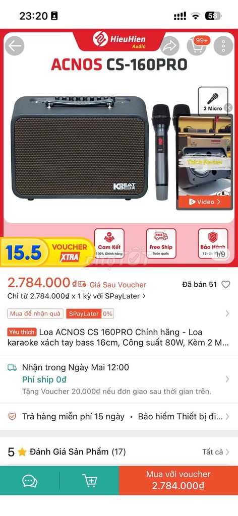 Loa karaoke Acnos CS-160PRO. Mua bán Tivi, Âm thanh tại Thành phố Thuận An Bình Dương được đăng bởi Duy hình 1