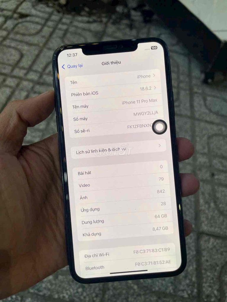 iPhone 11 Pro Max 64GB Đen LL/A 97%. Mua bán Điện thoại tại Thành phố Tây Ninh Tây Ninh được đăng bởi cầm đồ  hình 1