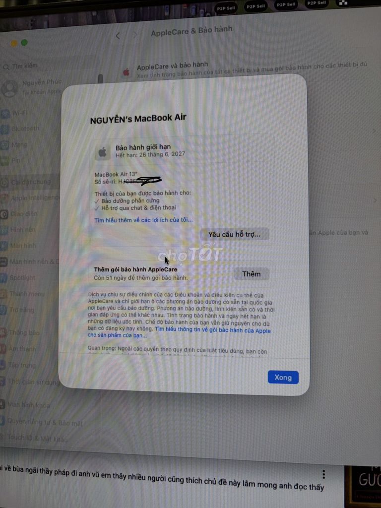 MacBook Air M5 16GB/512GB Fullbox mua 9 ngày. Mua bán Laptop tại Thành phố Thủ Đức Tp Hồ Chí Minh được đăng bởi Minh Hạnh hình 1