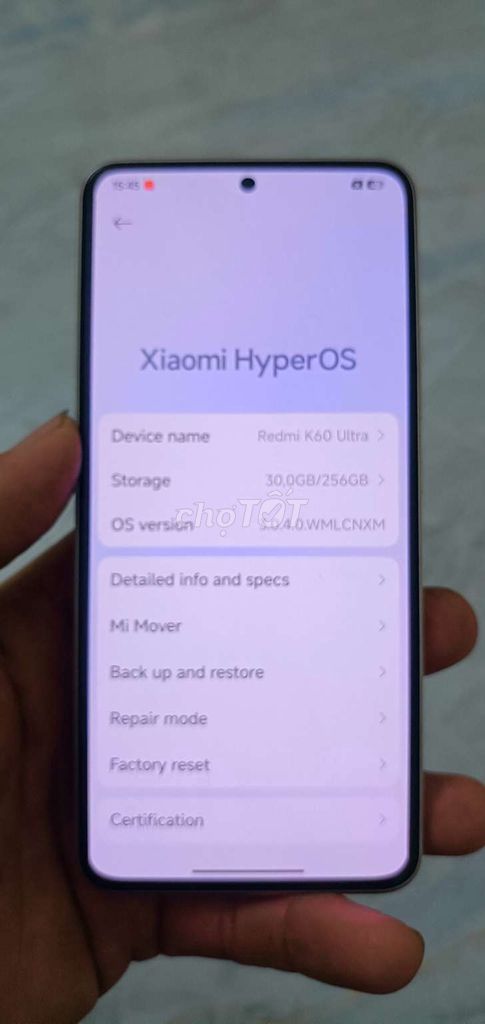Xiaomi Redmi K60 Ultra 16GB/256GB Trắng 97%. Mua bán Điện thoại tại Huyện Thuỷ Nguyên Hải Phòng được đăng bởi Nguyễn Đức huy  hình 1