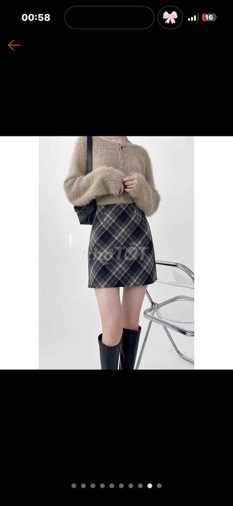 Chân váy nữ dạ kẻ xám size S. Mua bán Quần áo tại Quận Hoàng Mai Hà Nội được đăng bởi Phùng Phương Anh hình 1