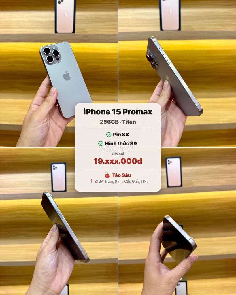 Apple iPhone 15 Pro Max 256GB Titan VNA 99%. Mua bán Điện thoại tại Quận Cầu Giấy Hà Nội được đăng bởi Hội Đồ Điện Tử hình 1