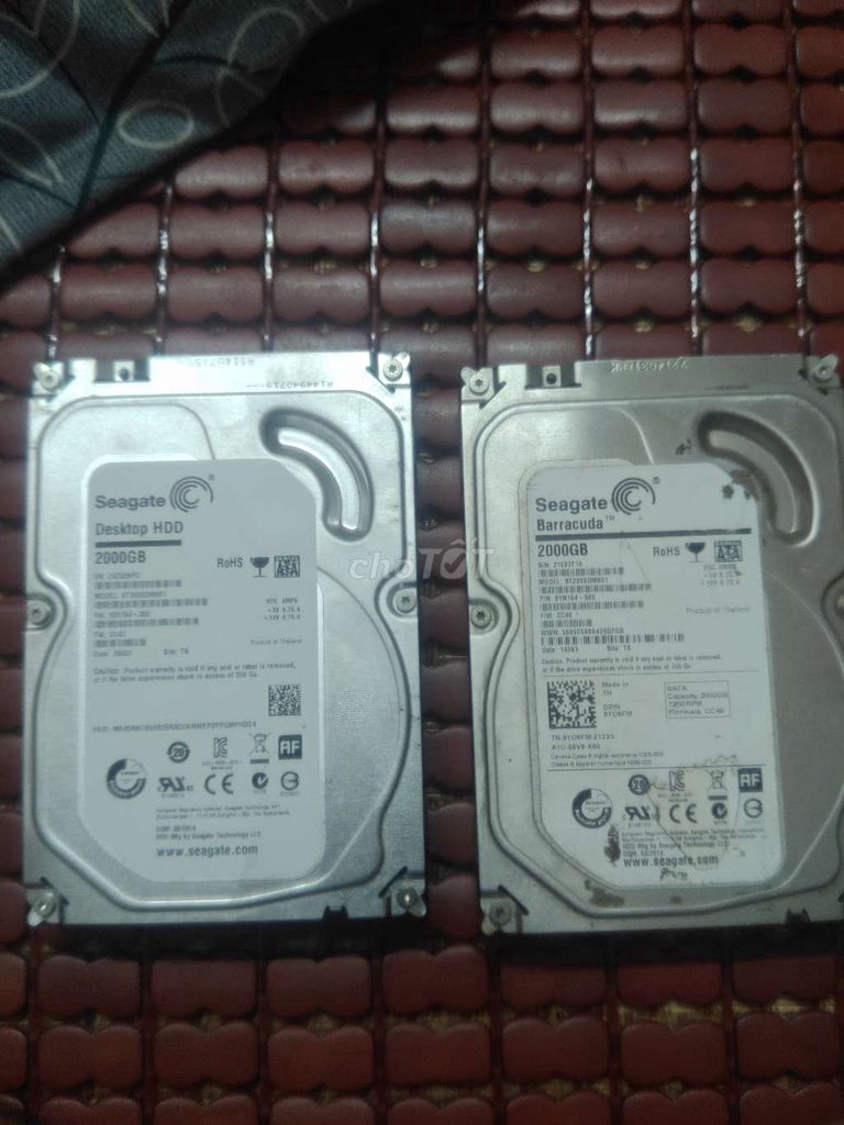 2 ổ hdd Seagate 2000G (2TB) sức khỏe 100% tốt