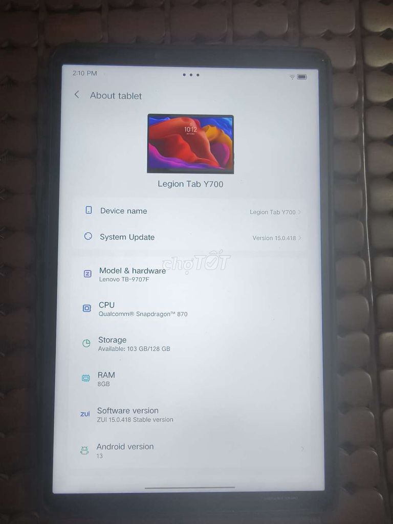 Lenovo Legion Tab Y700 8GB/128GB. Mua bán Máy tính bảng tại Quận Bắc Từ Liêm Hà Nội được đăng bởi Cao hình 1