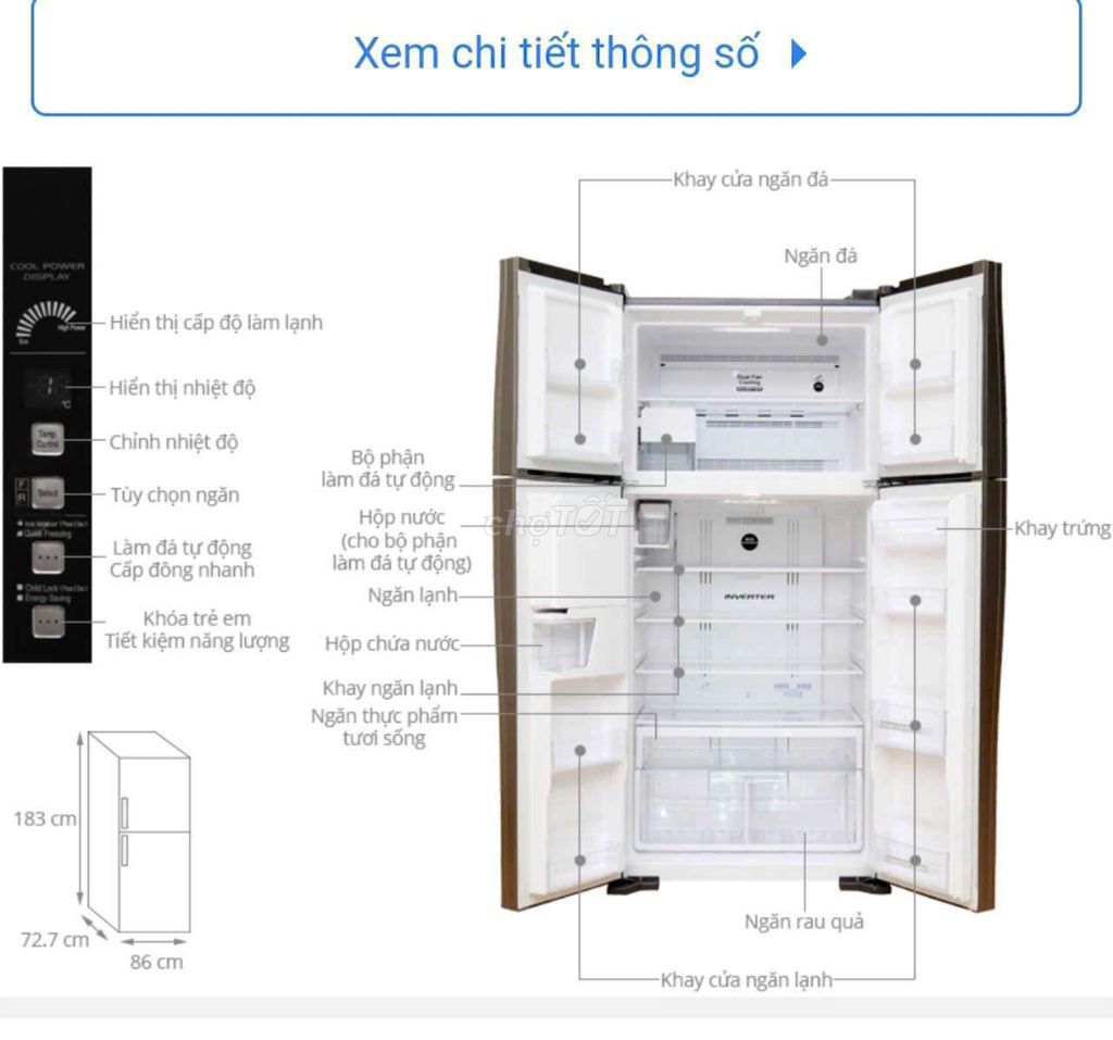 TỦ LẠNH HITACHI 540L INVERTER ( giá tốt)