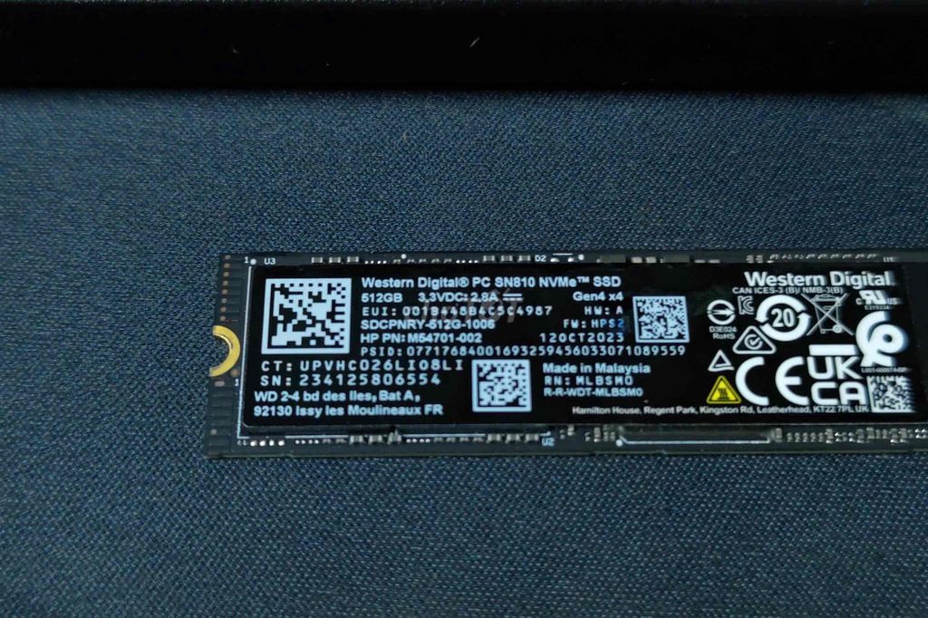 SSD M2 NVMe Gen4x4 Western SN810 512GB có DRam đệm