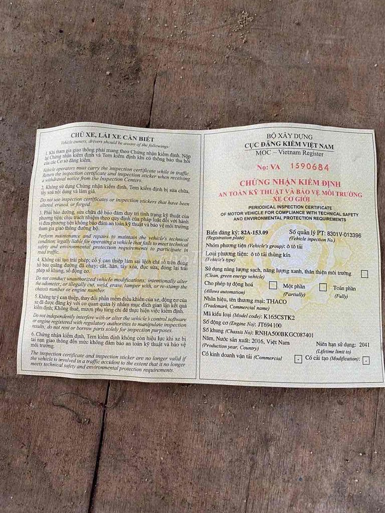 KIA K165 thùng kín 2,4 tấn đời 2016. Mua bán Xe tải, xe ben tại Huyện Phù Mỹ Bình Định được đăng bởi Vothanhhai1976 hình 8