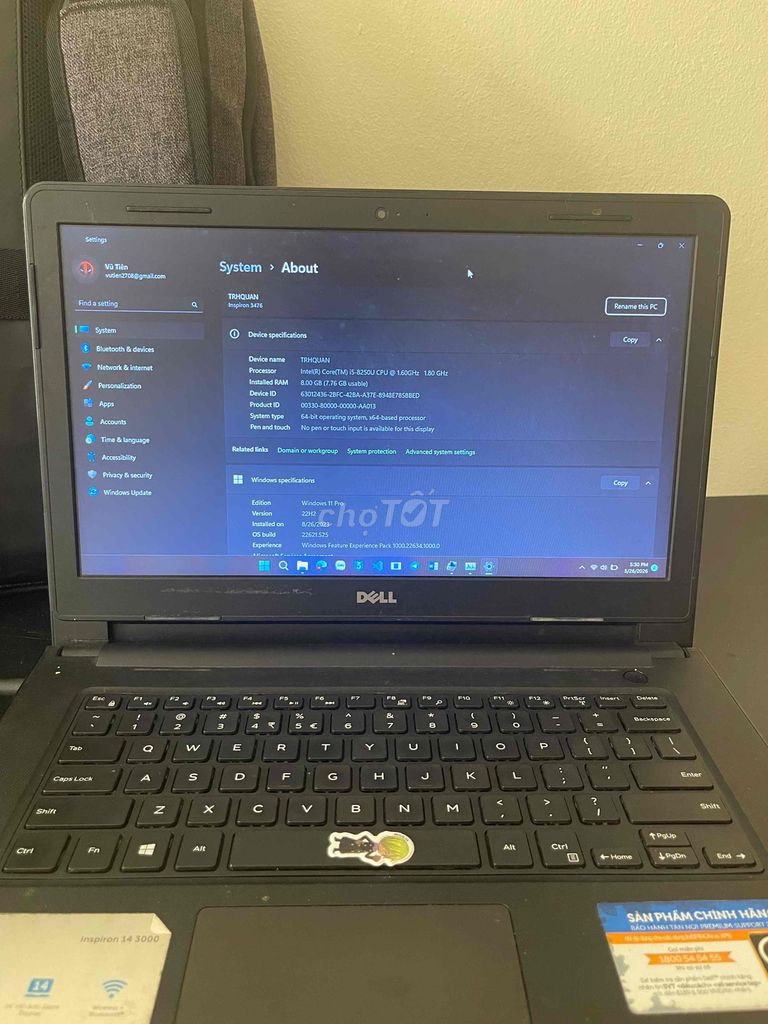 Dell Inspiron 3476 i5 8250u nâng 8GB/256GB ssd. Mua bán Laptop tại Huyện Gia Lâm Hà Nội được đăng bởi Love NeverToLate hình 1