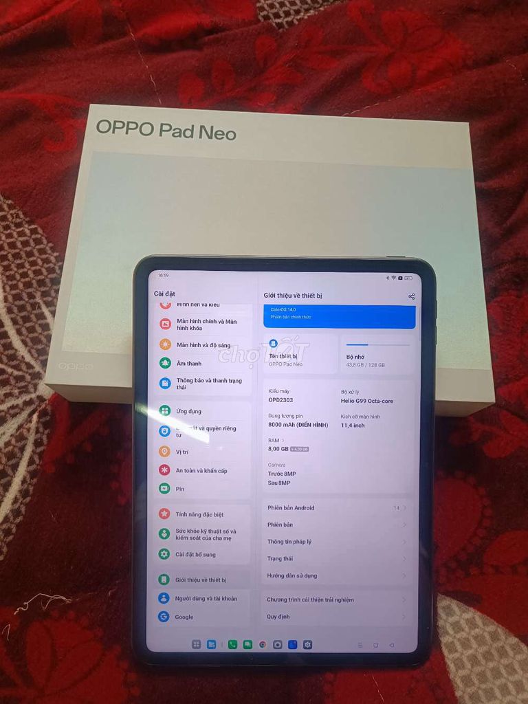 Oppo Pad Neo 11.4 inch 8GB/128GB 98%. Mua bán Máy tính bảng tại Huyện Đơn Dương Lâm Đồng được đăng bởi ankk beo hình 1