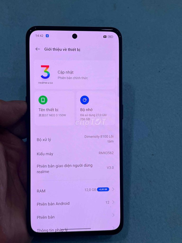 Realme GT Neo 3 256GB Trắng. Mua bán Điện thoại tại Quận Hoàng Mai Hà Nội được đăng bởi Nguyennoi hình 1