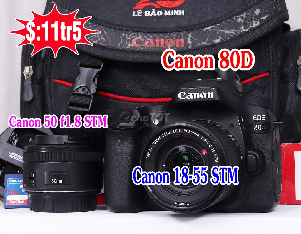 Bộ Canon 80D & 18-55 STM & 50 f1.8 STM, HĐ CỰC TỐT. Mua bán Máy ảnh, Máy quay tại Quận 4 Tp Hồ Chí Minh được đăng bởi Mai Ngọc Chinh hình 1