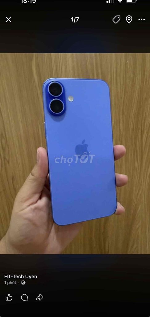 Apple iPhone 16 Plus 128GB Xanh Đã qua sử dụng. Mua bán Điện thoại tại Thành phố Biên Hòa Đồng Nai được đăng bởi Uyên Phạm hình 1