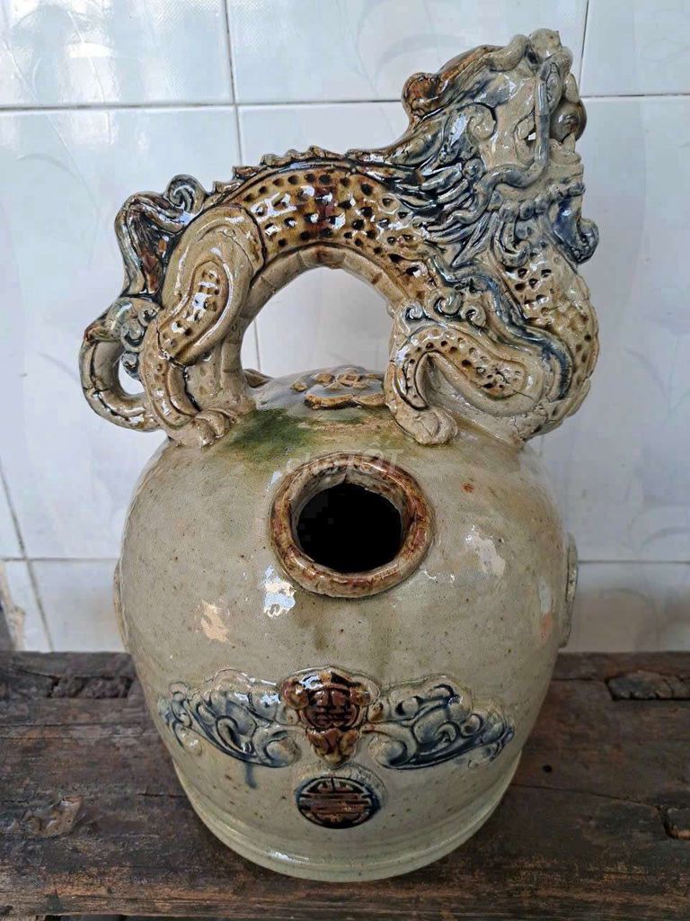 Bình trang trí gốm Rồng. Mua bán Cây cảnh, đồ trang trí tại Thành phố Thủ Dầu Một Bình Dương được đăng bởi tống kỳ đồ cũ hình 1