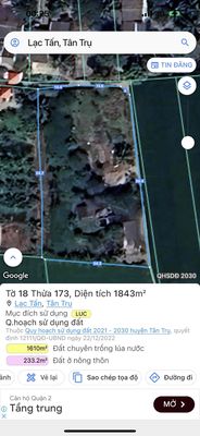 Bán đất lúa 1843m2 ( được lên thổ cư 230m2 ) giá 1tỷ. Mua bán đất tại Huyện Tân Trụ Long An được đăng bởi Long River