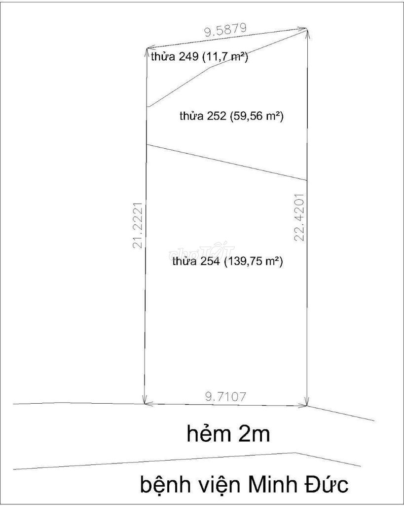 211M(10X22) ĐẤT NỀN BIỆT THỰ SAU LƯNG BV MINH ĐỨC XE OTO 4C TỚI ĐẤT