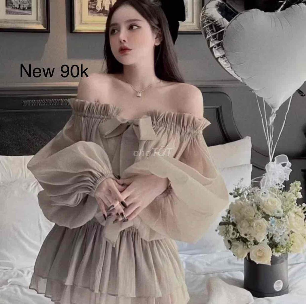 Đầm nữ trễ vai voan màu be. Mua bán Quần áo tại Huyện Núi Thành Quảng Nam được đăng bởi Diễm Phương hình 1